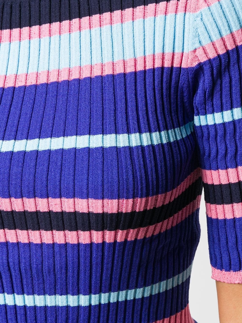 striped mock-neck ribbed top - 5