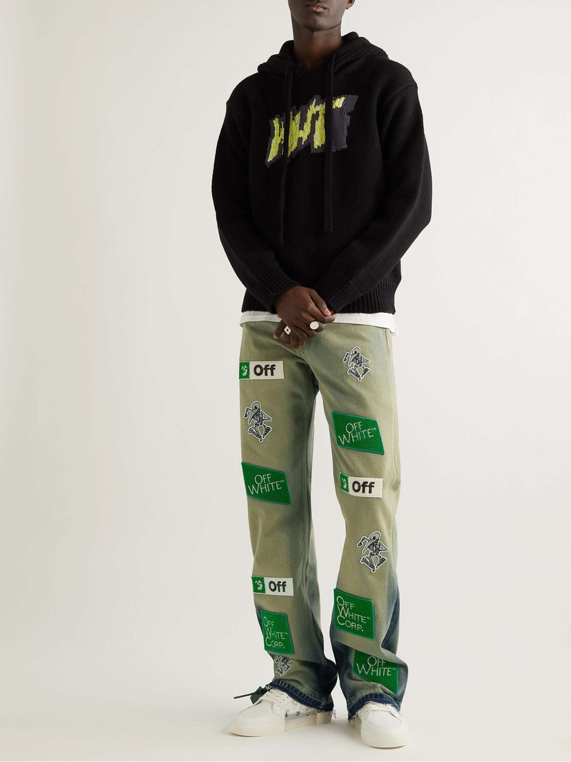 Off-White Diag Straight-Leg Bleached Appliquéd Jeans outlook