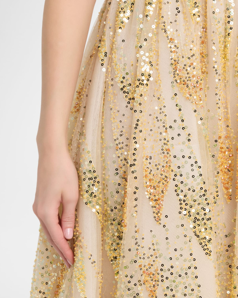 Tinsley Bead & Sequin Tulle Midi Dress 5