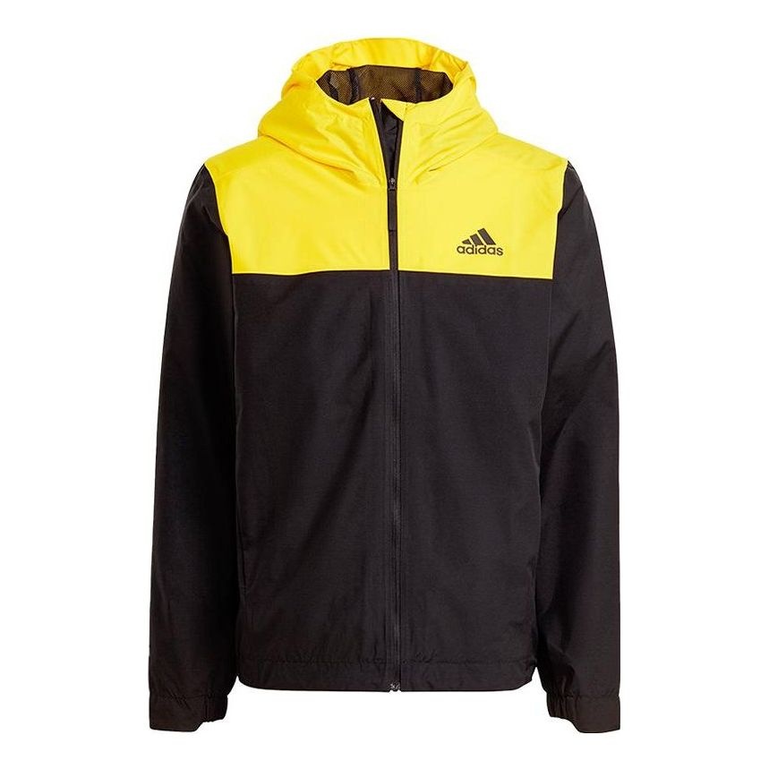 adidas Basic 3-Bandes Rain Ready Jacket 'Yellow Black' GM2165 - 1