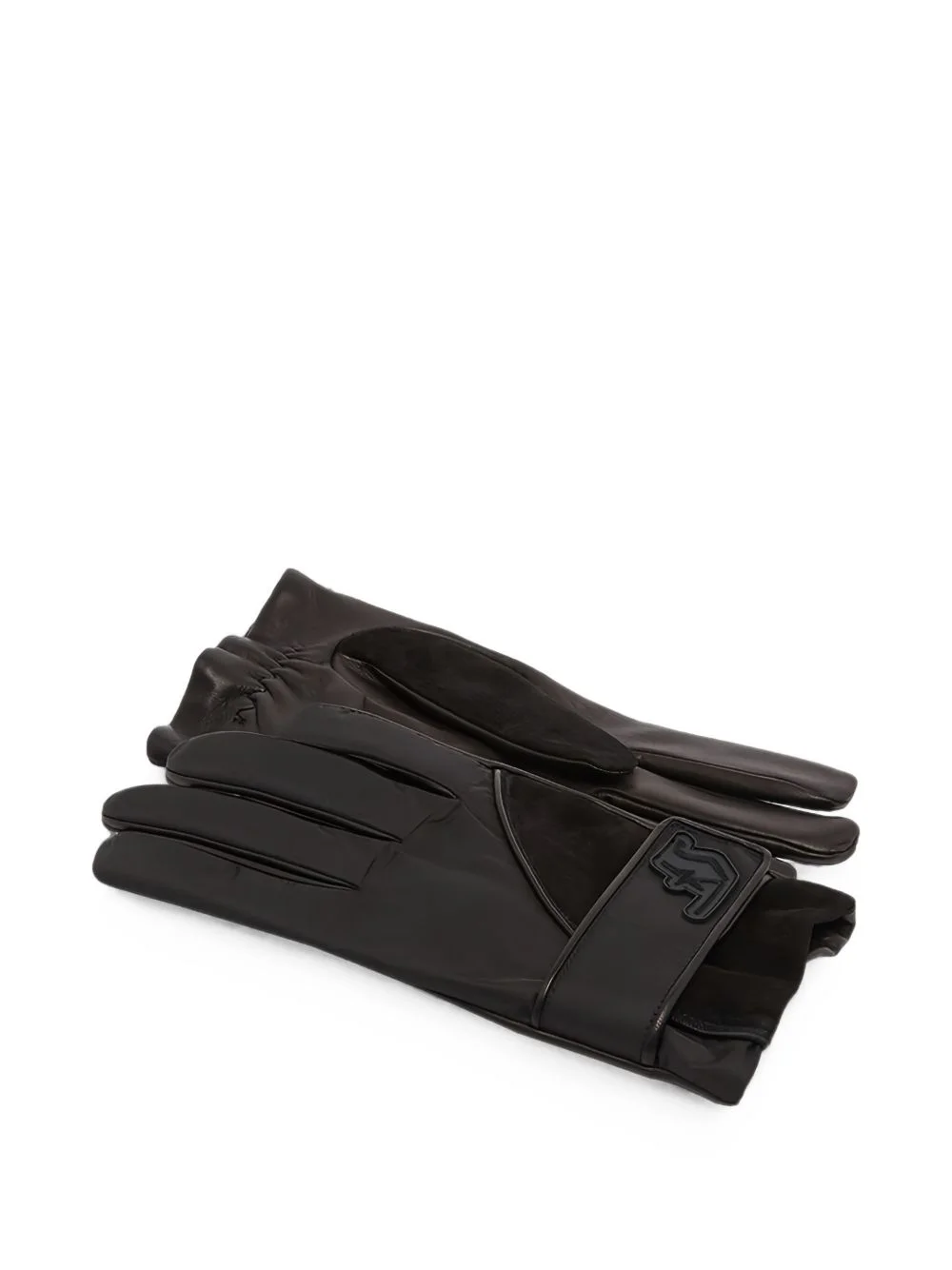 logo-patch panelled gloves - 1