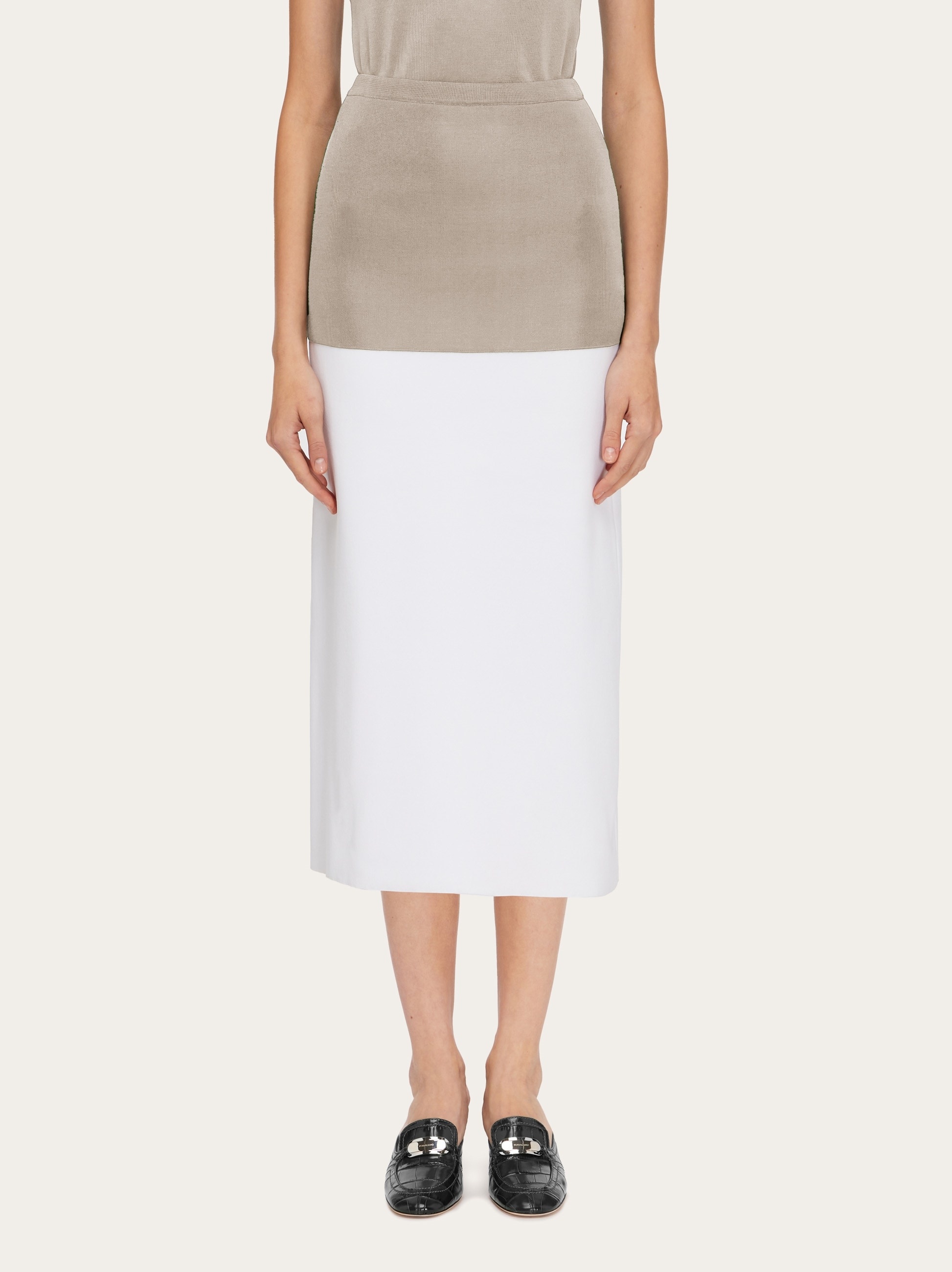 Two tone color block layered skirt - 2