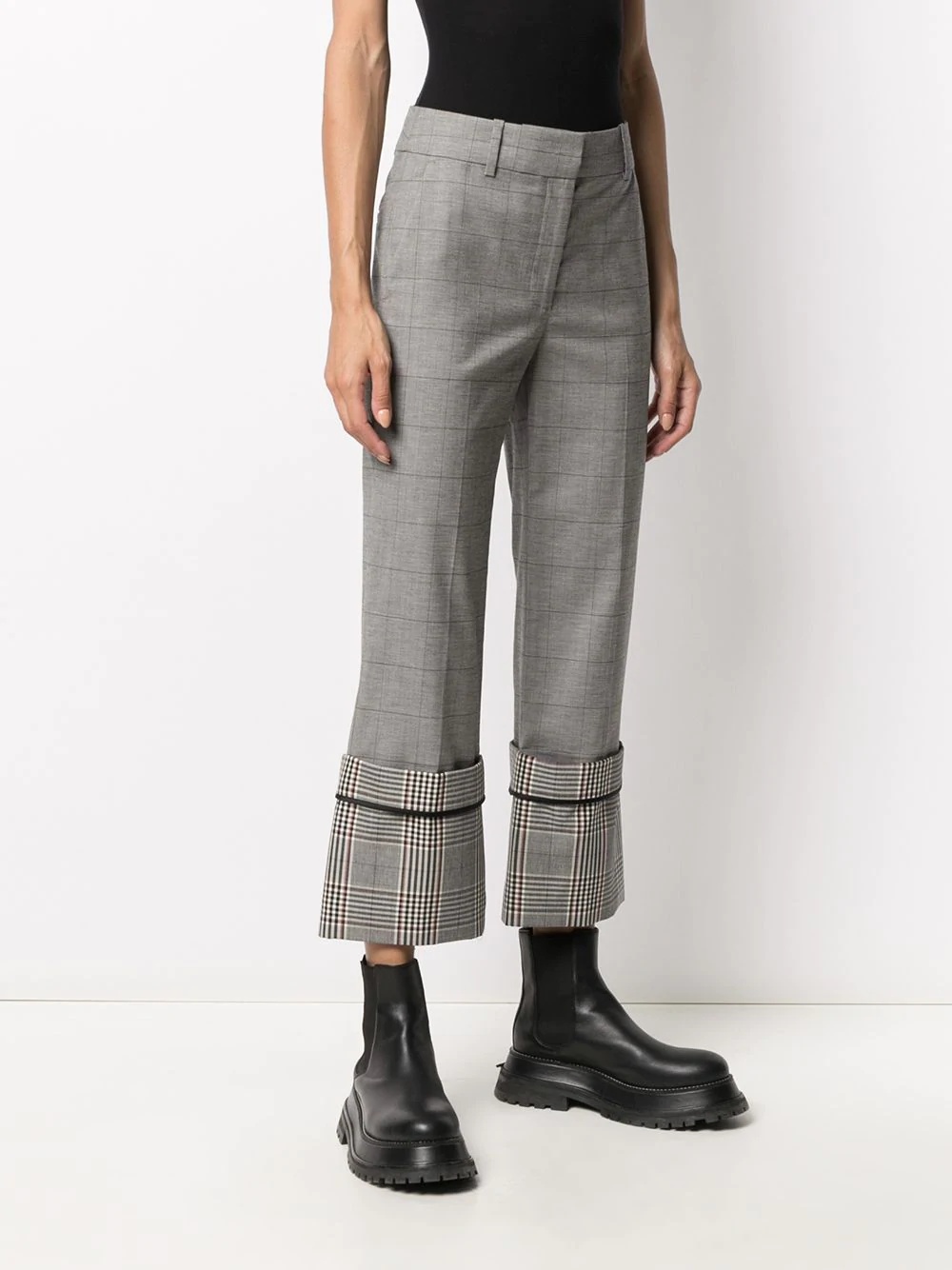 contrast turn-up trousers - 3