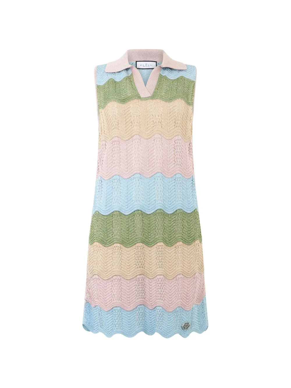 polo-collar mini dress - 1
