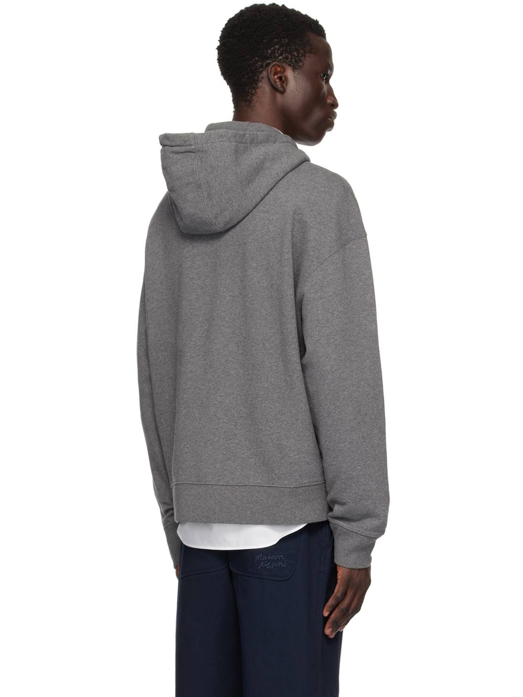 Gray Bold Fox Head Hoodie - 3