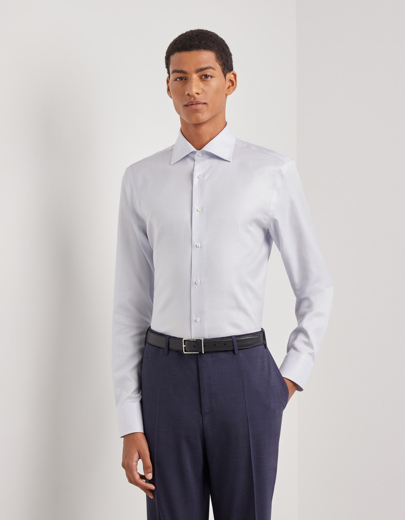 Canali ICE BLUE REGULAR FIT IMPECCABILE COTTON SHIRT outlook
