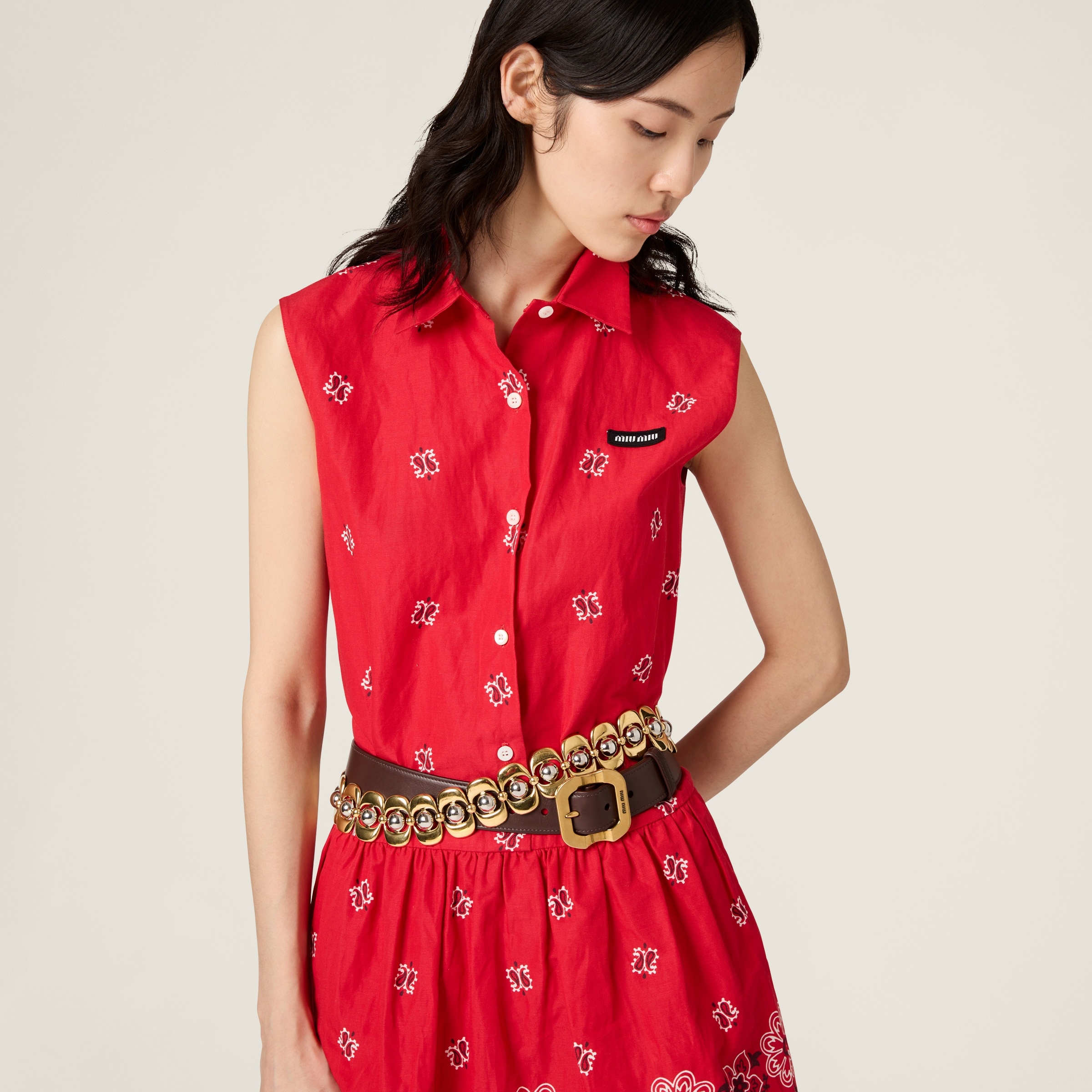 Slubbed poplin mini-dress - 4