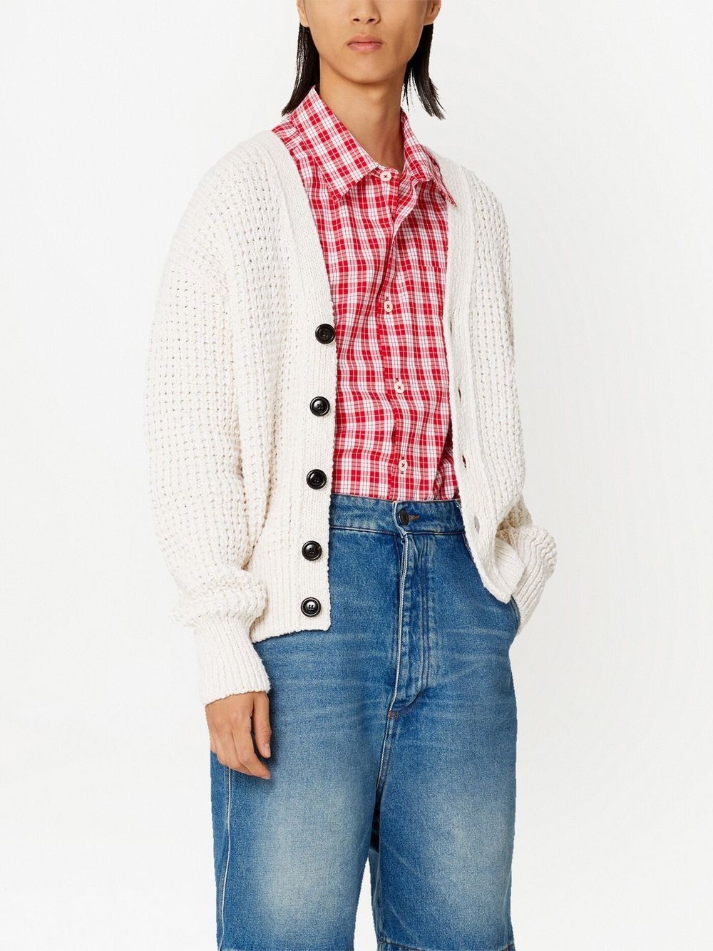 V-neck knit cardigan - 4