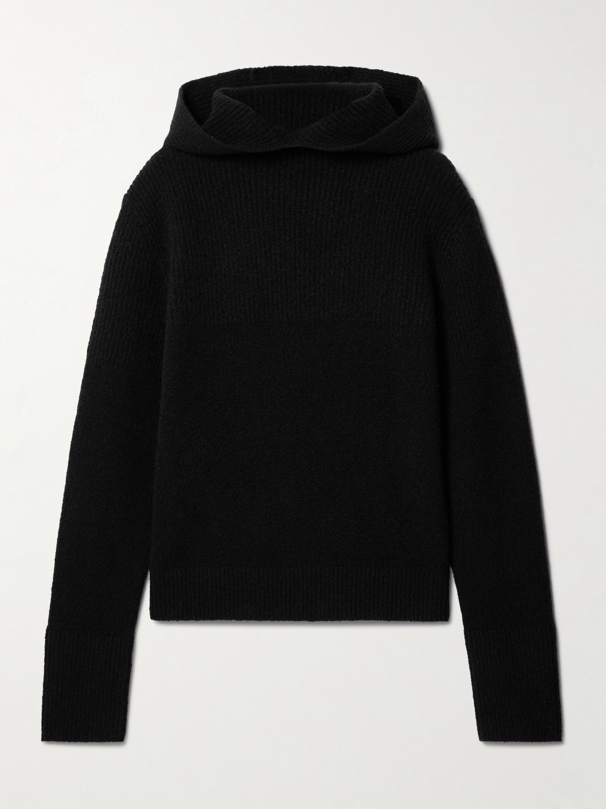 Greta Ribbed Cashmere Hoodie - 1