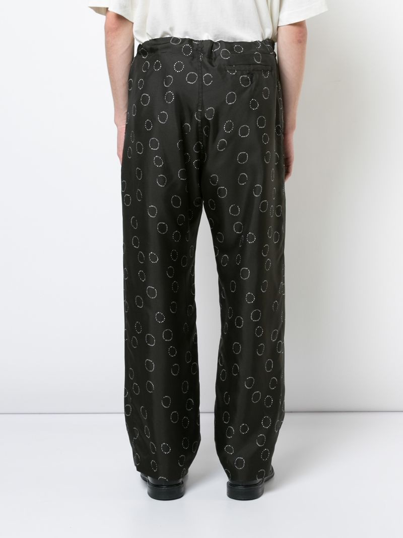 printed wide leg trousers - 4