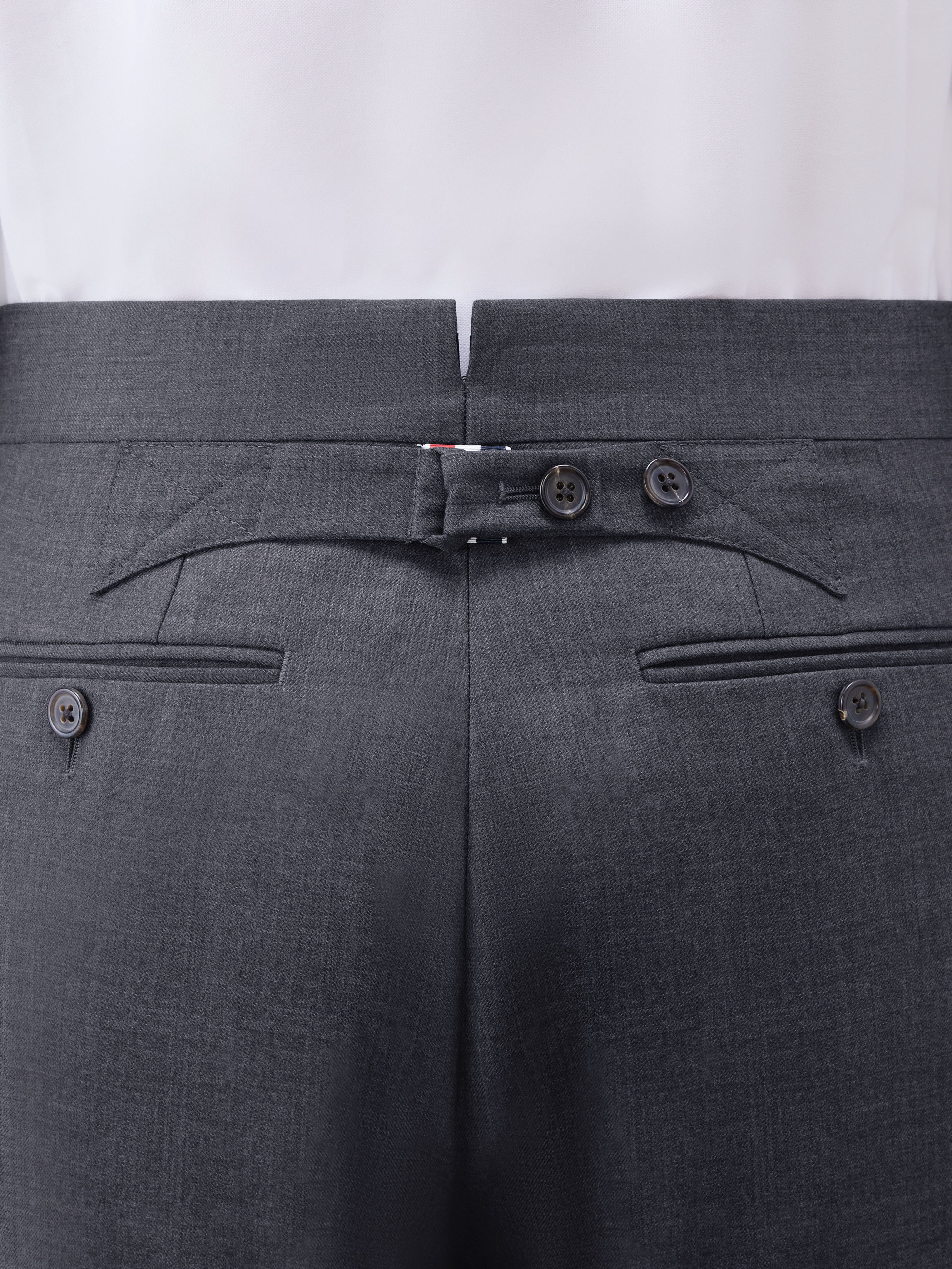 Dark Grey Super 120s Twill Classic Backstrap Short - 4