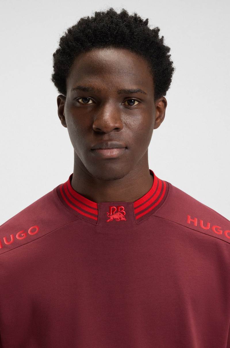 HUGO X RB COTTON T-SHIRT WITH TIPPING AND LOGOS 3