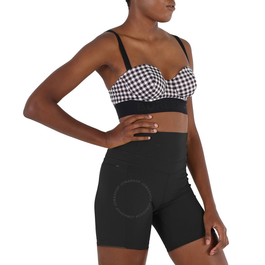 Burberry Ladies Bethany Logo Tape Gingham Bikini Top - 4