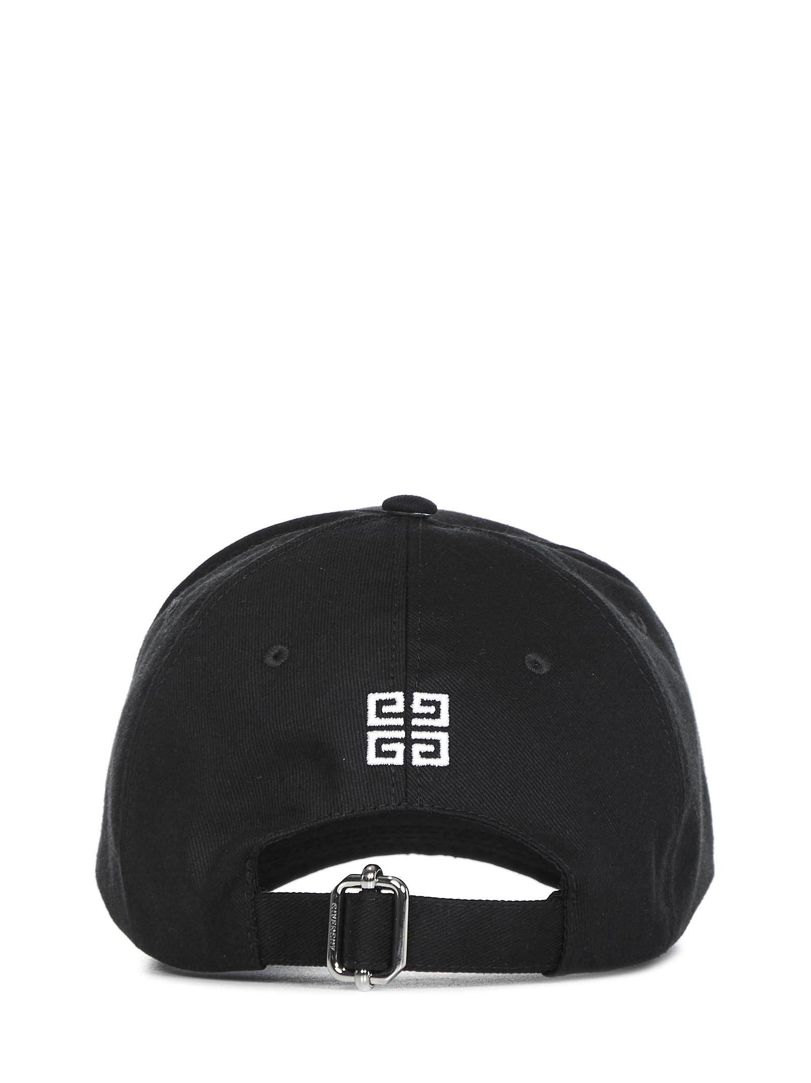 Black cotton serge baseball cap with white 4G logo embroidered at back. - 2