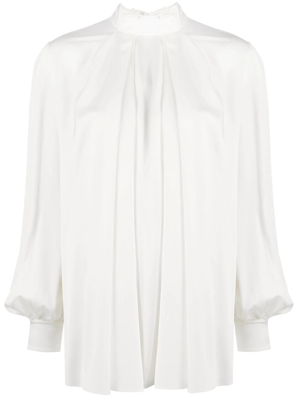 pleated silk blouse - 1