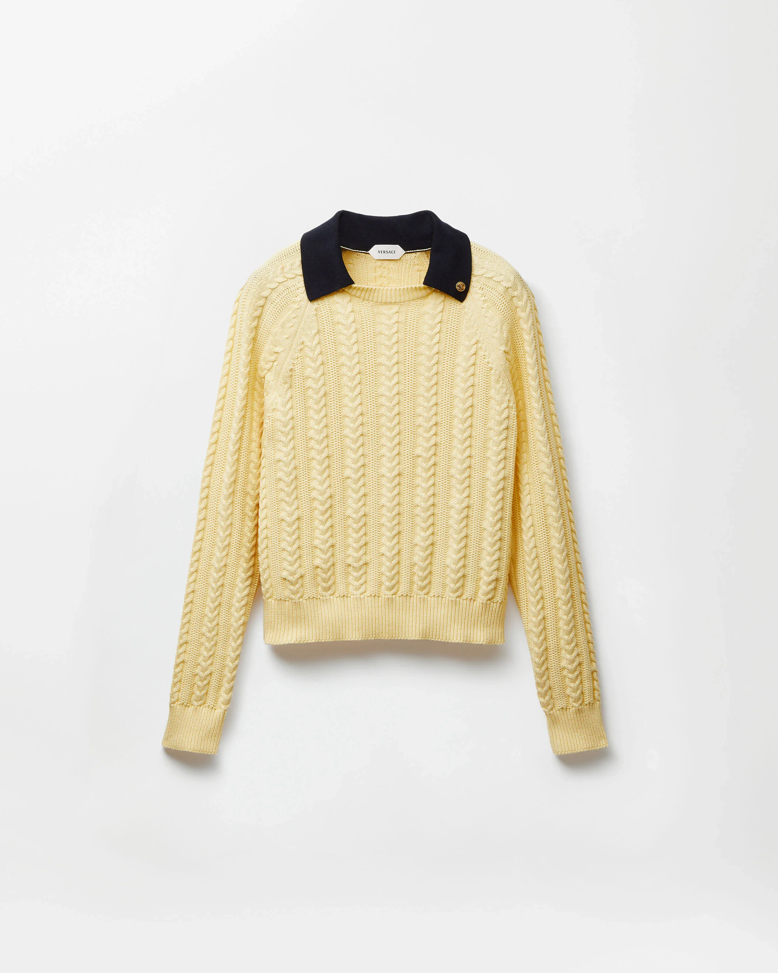 Cotton Cable Knit Polo - 1