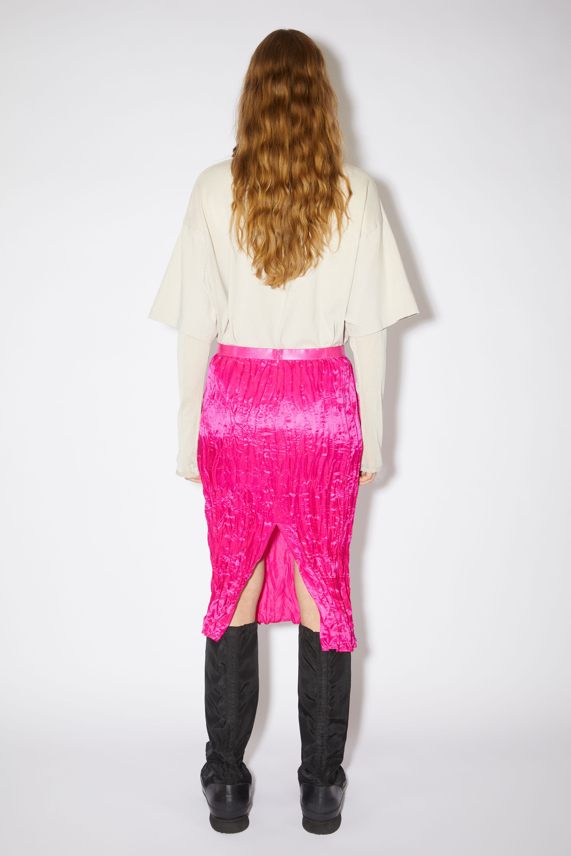 Satin skirt - Fuchsia pink - 3