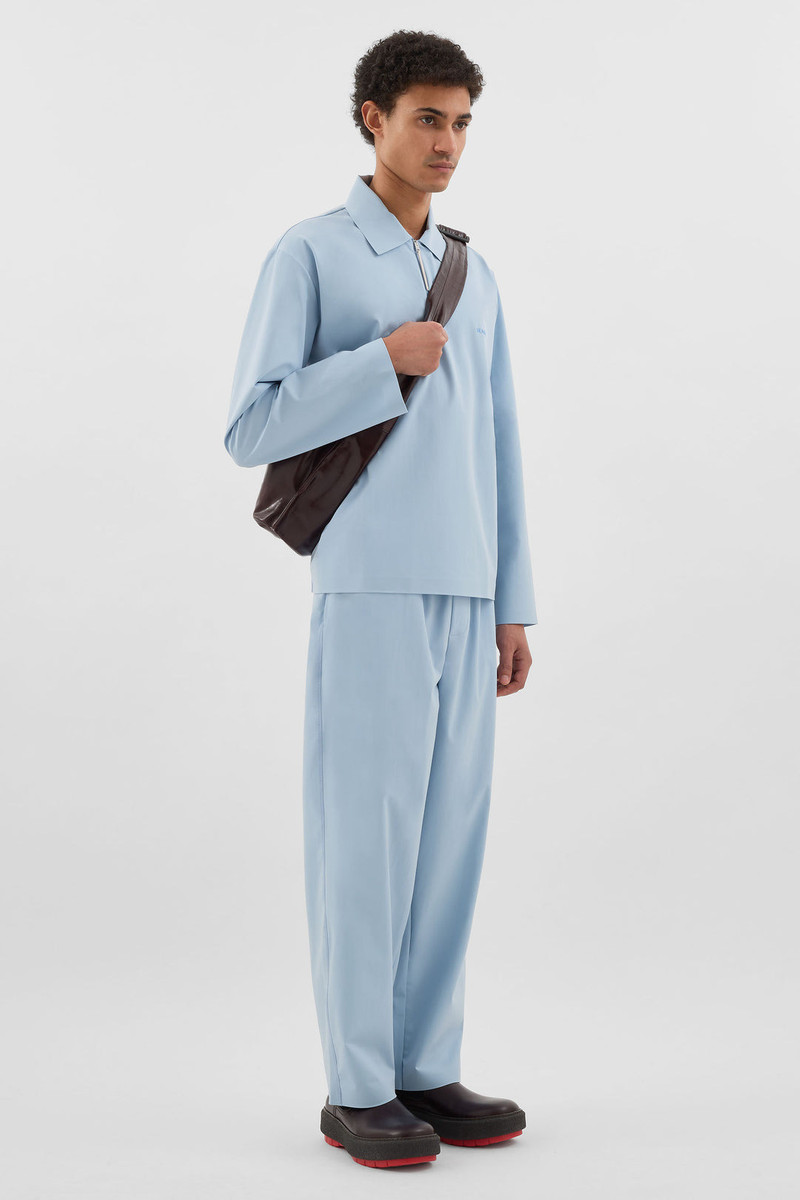 LONGSLEEVE POLO W ZIP / azure 3