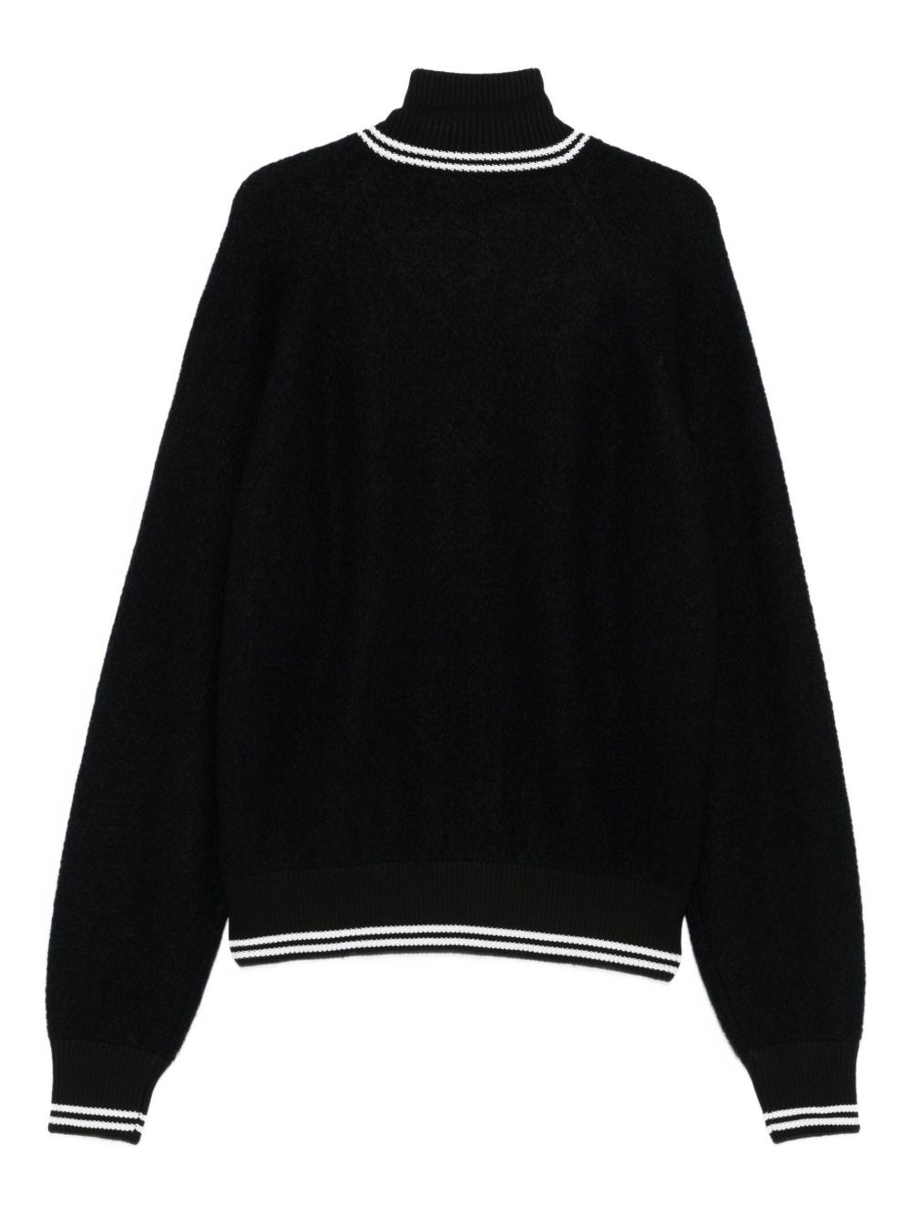 zip-front ribbed-trim cardigan - 2