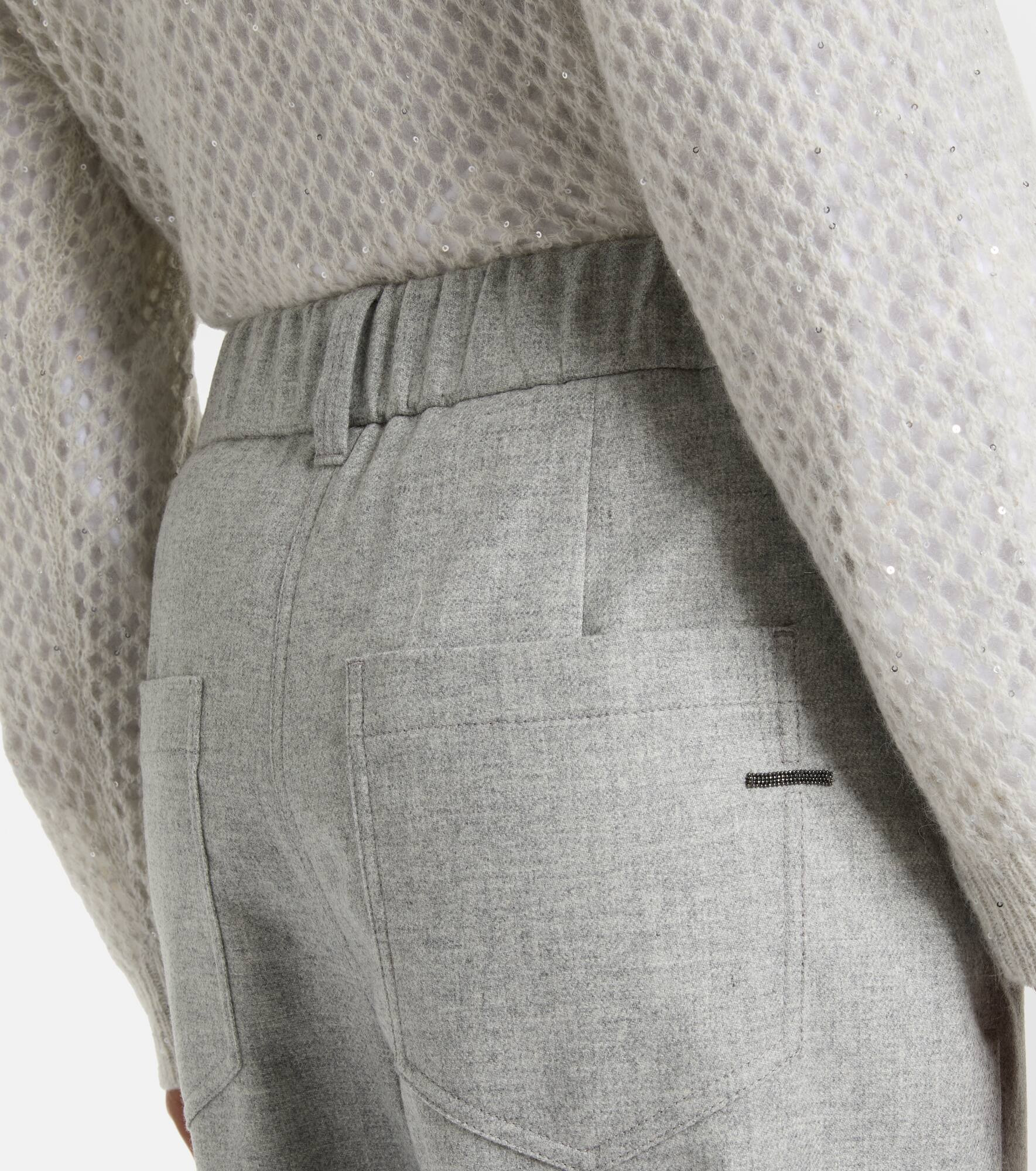 Cropped wool and cashmere straight pants - 6