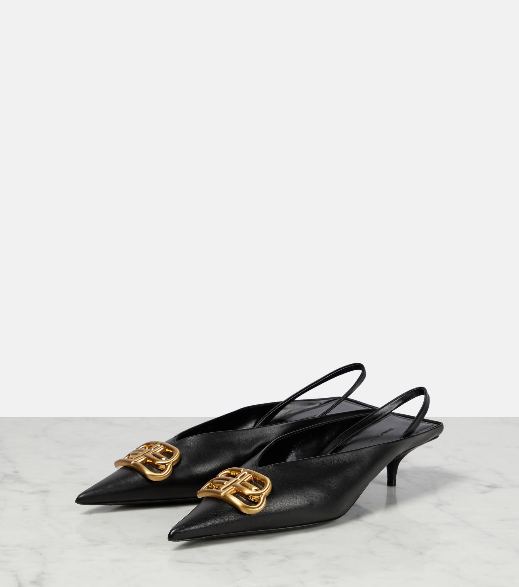 Square Knife BB slingback mules - 5