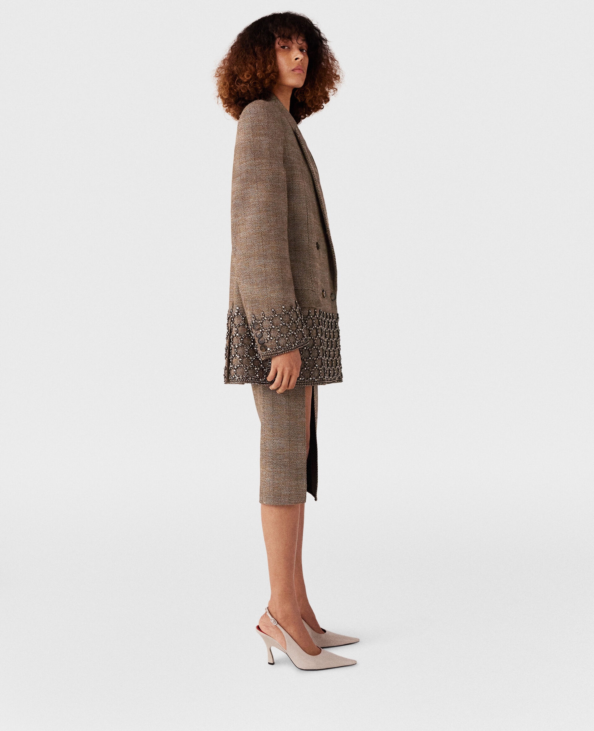 Crystal Cage Oversized Blazer - 3