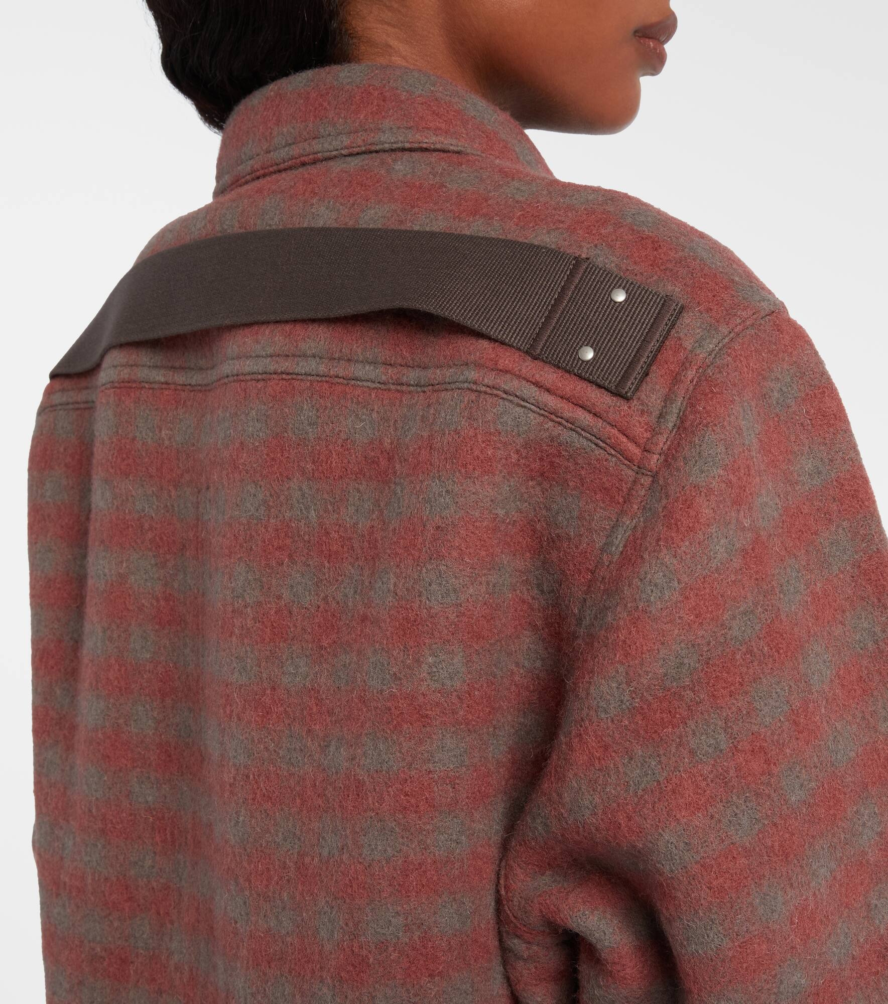Checked virgin wool overshirt - 6