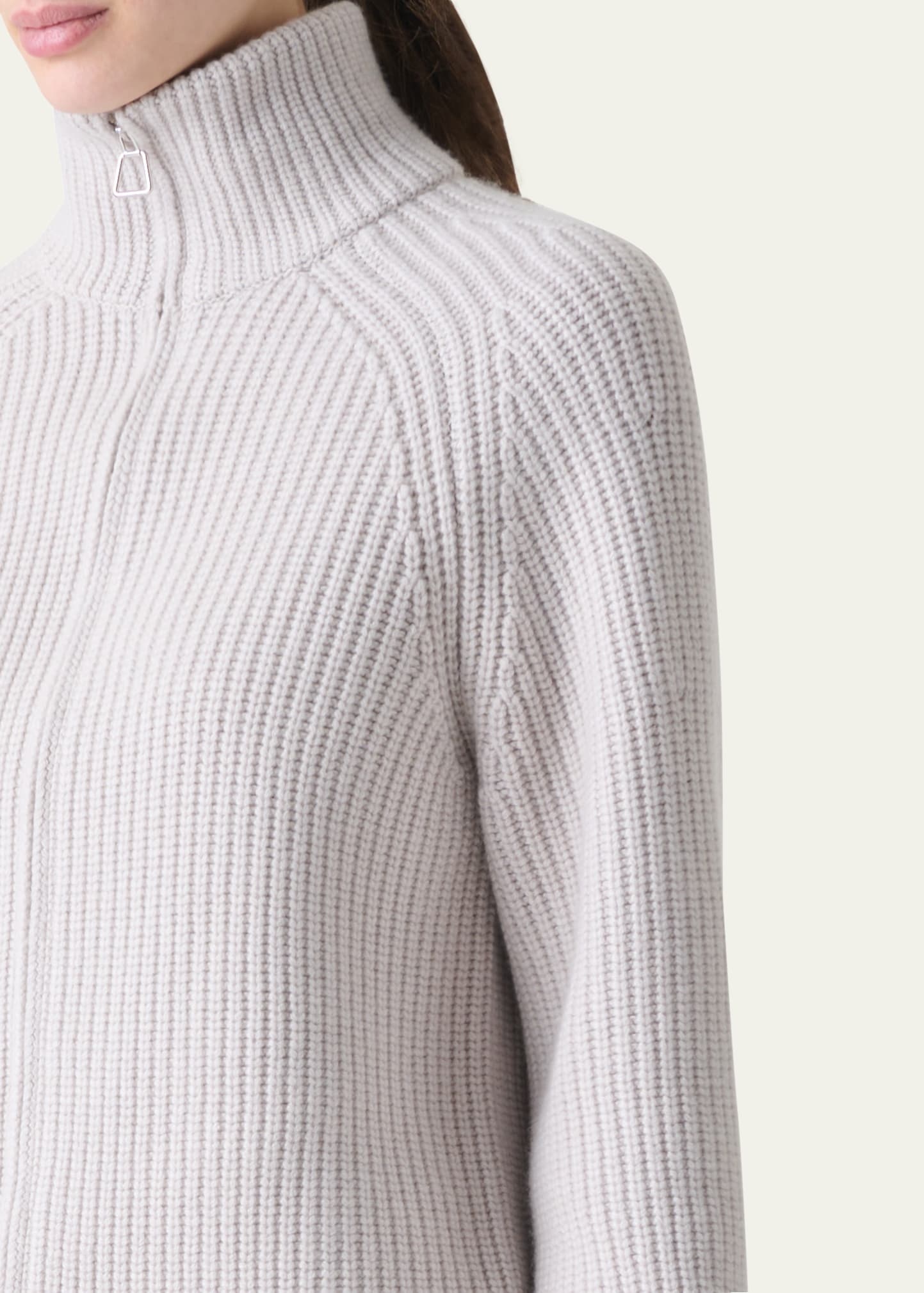 Zip-Front Cashmere Cardigan - 5