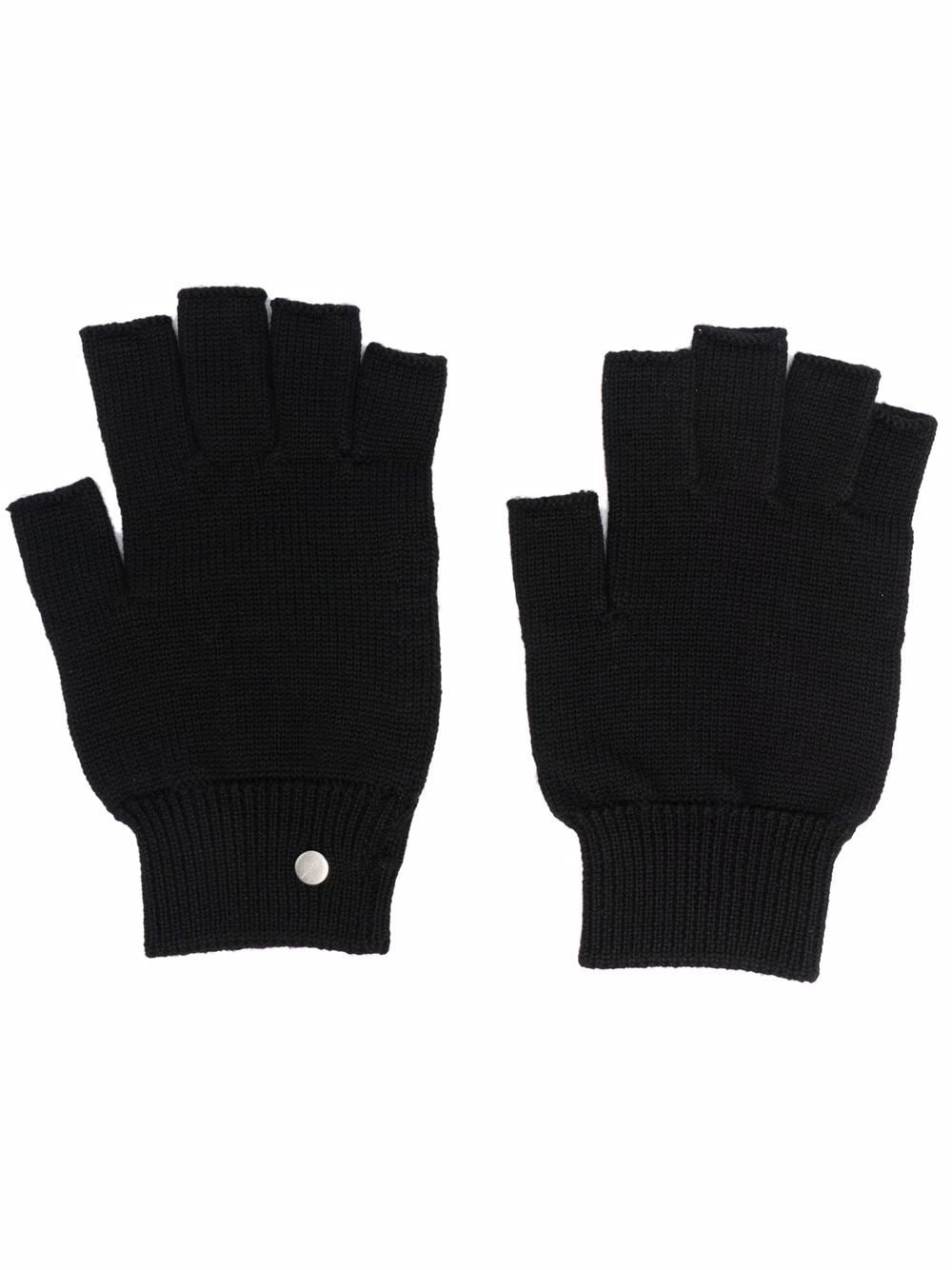 ribbed-knit gloves - 1