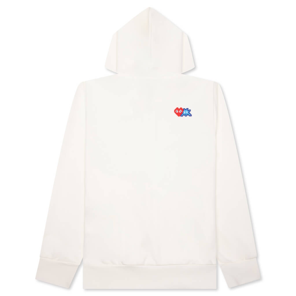 COMME DES GARCONS PLAY X THE ARTIST INVADER WOMEN'S FULL-ZIP HOODIE - OFF-WHITE - 2