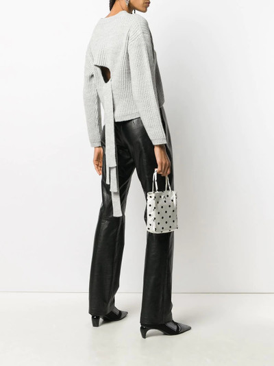 MSGM ribbed knit tie fastening jumper outlook