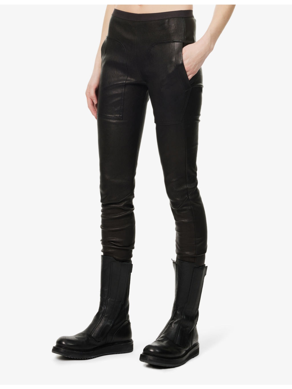 Hollywood High-Rise Leather-Blend Leggings - 3