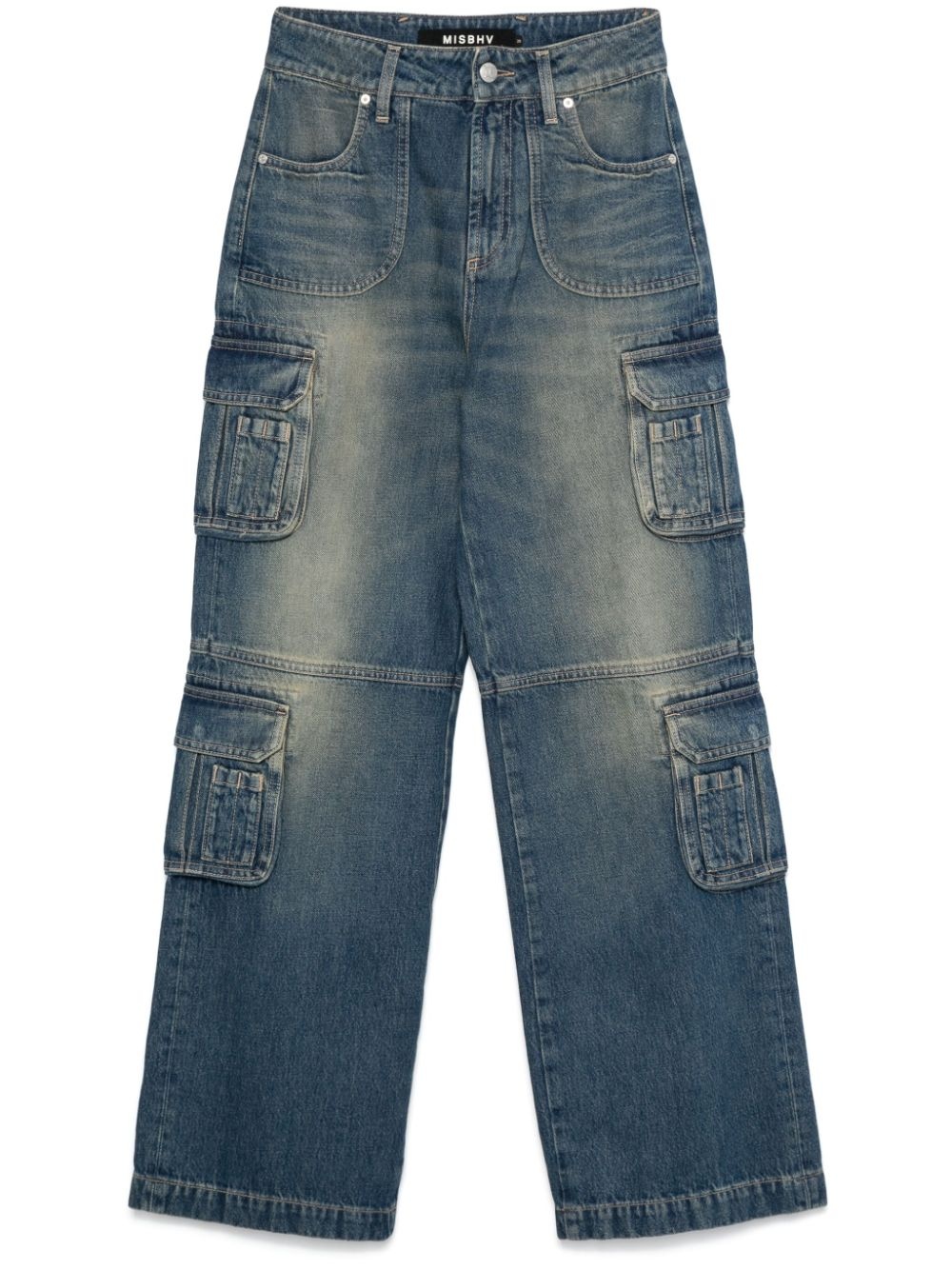 denim cargo jeans - 1