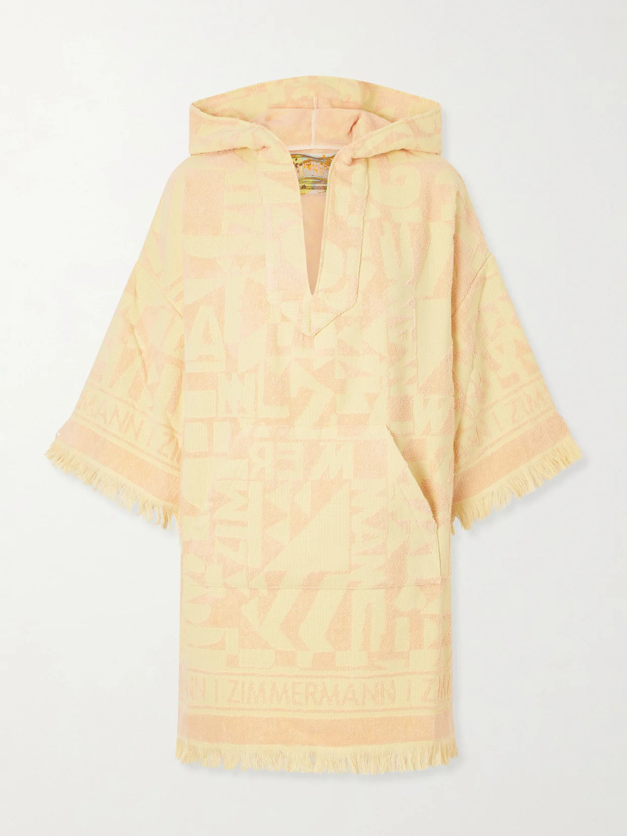 Solstice Hooded Fringed Jacquard-knit Cotton-terry Coverup - 1