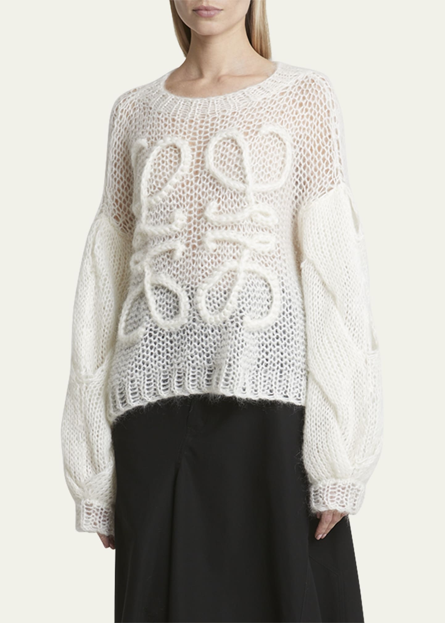 Anagram Cable-Knit Sleeve Sweater - 4
