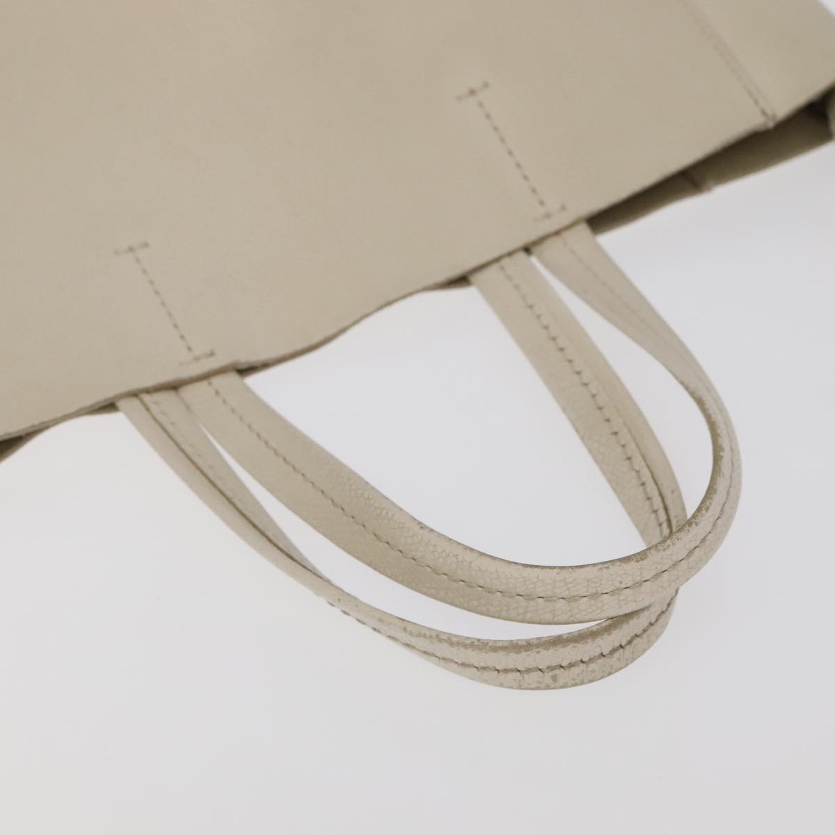 CELINE Horizontalkava Tote Bag Leather Black White Silver - 9