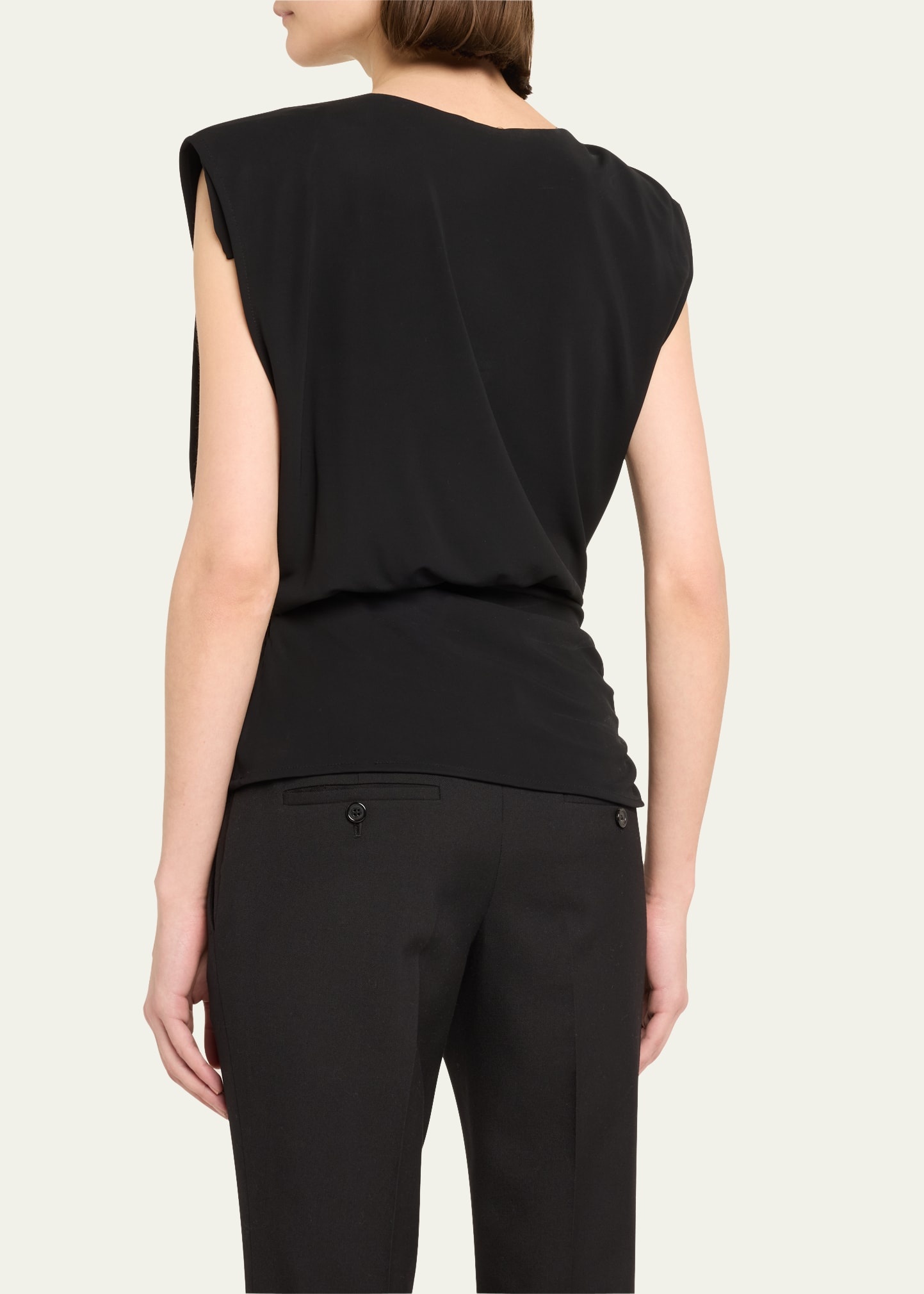 Daton Sleeveless Draped Cinched-Waist Top - 3