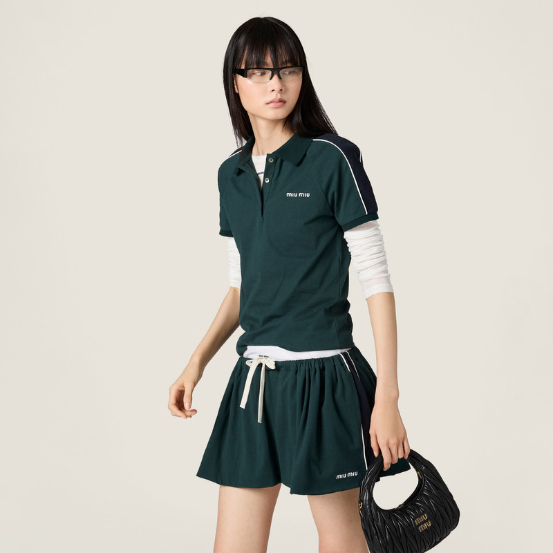 Miu Miu Cotton jersey polo shirt outlook