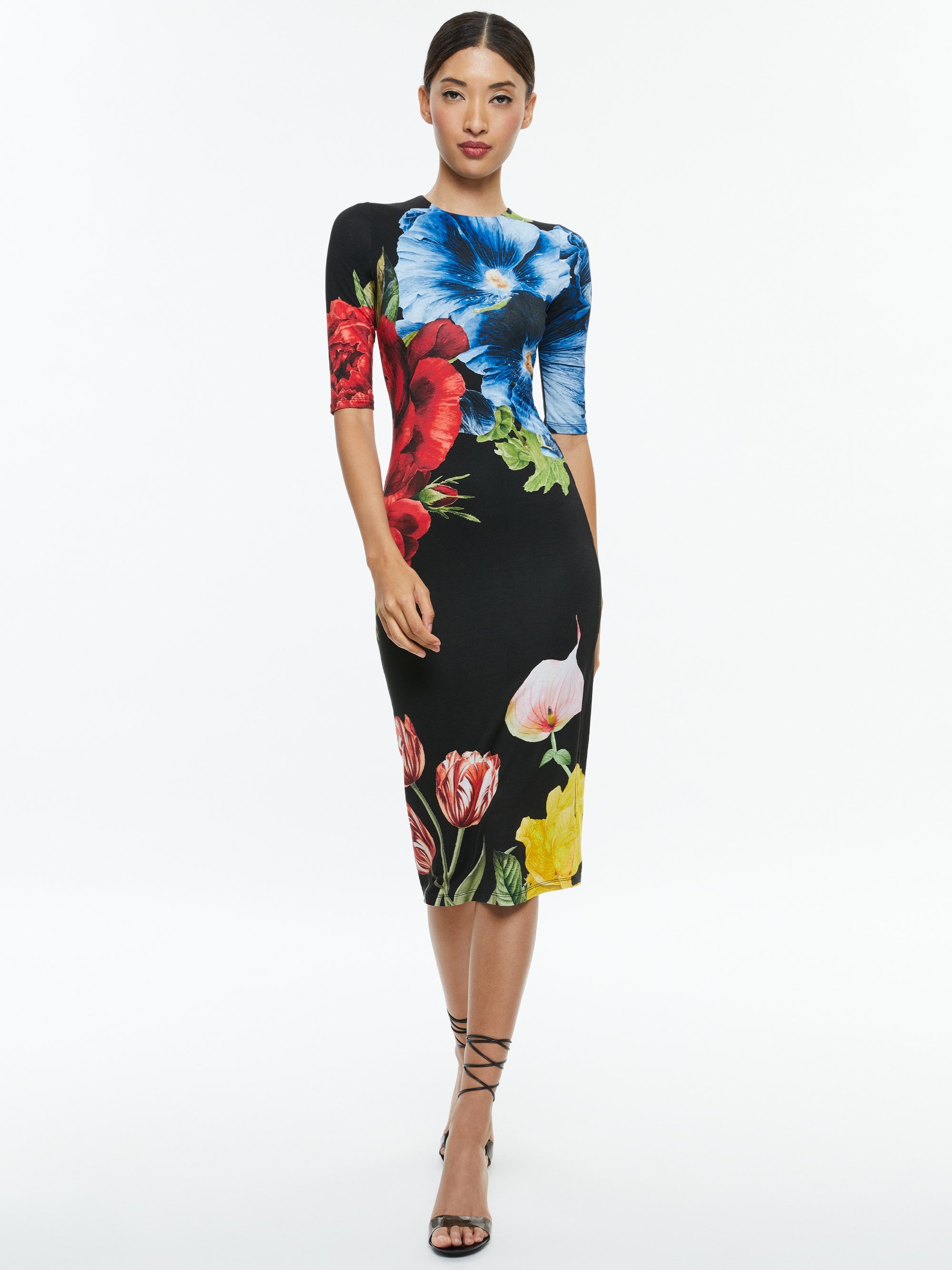 DELORA CREW NECK MIDI DRESS - 5