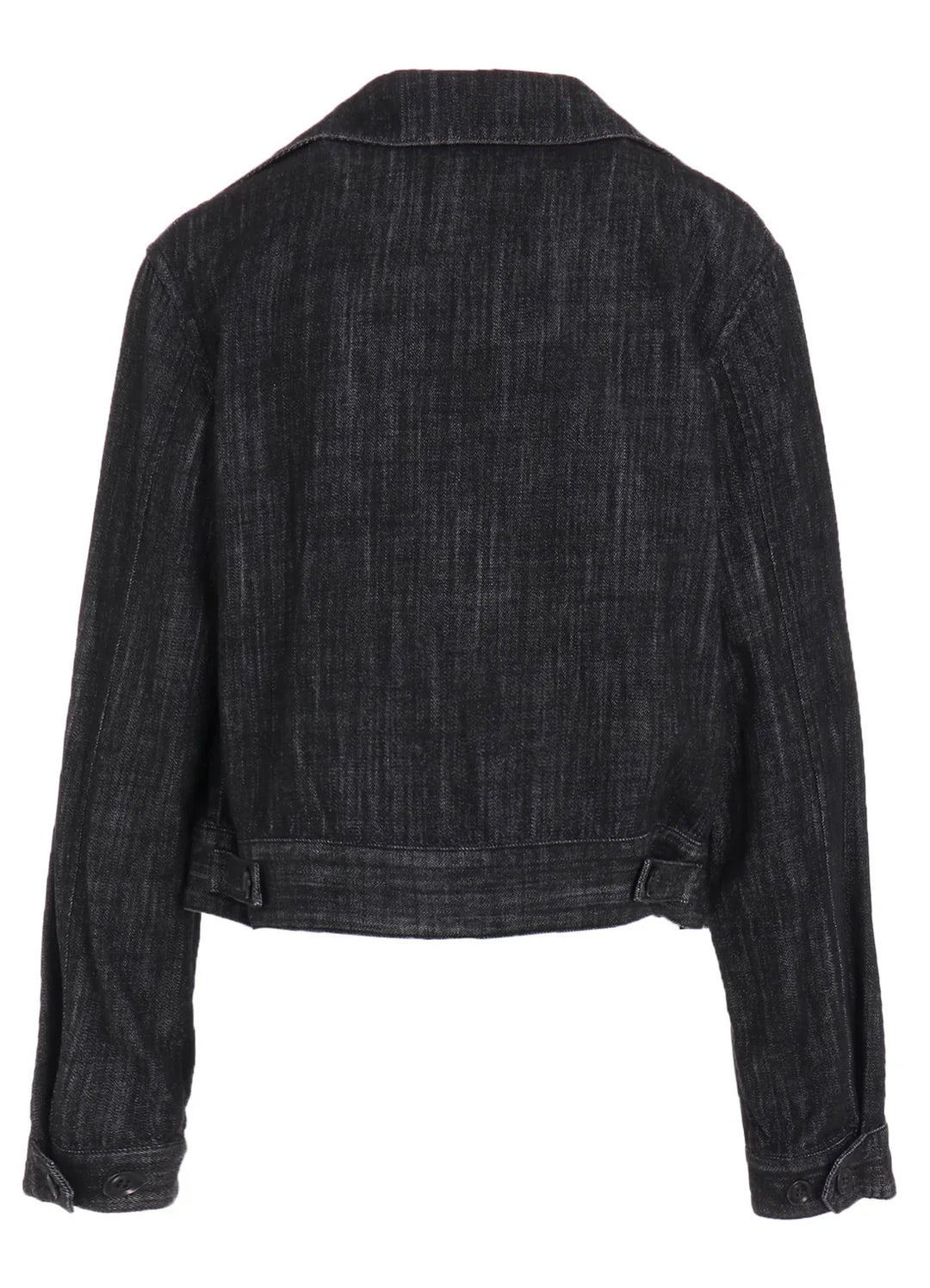 8Oz Denim Slit Collar Short Blouse - 3