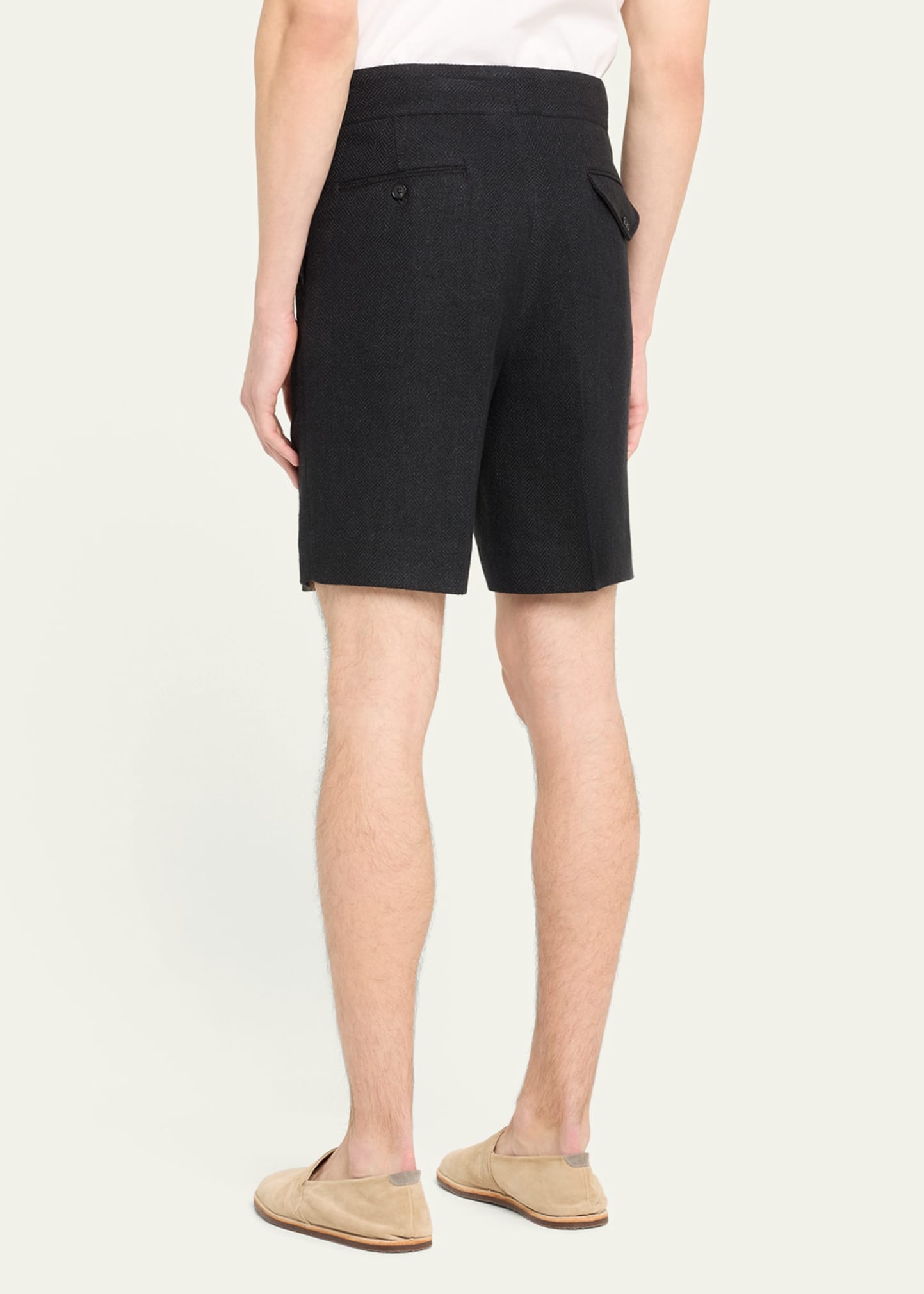 Men's Byron Pleated Herringbone Shorts - 3