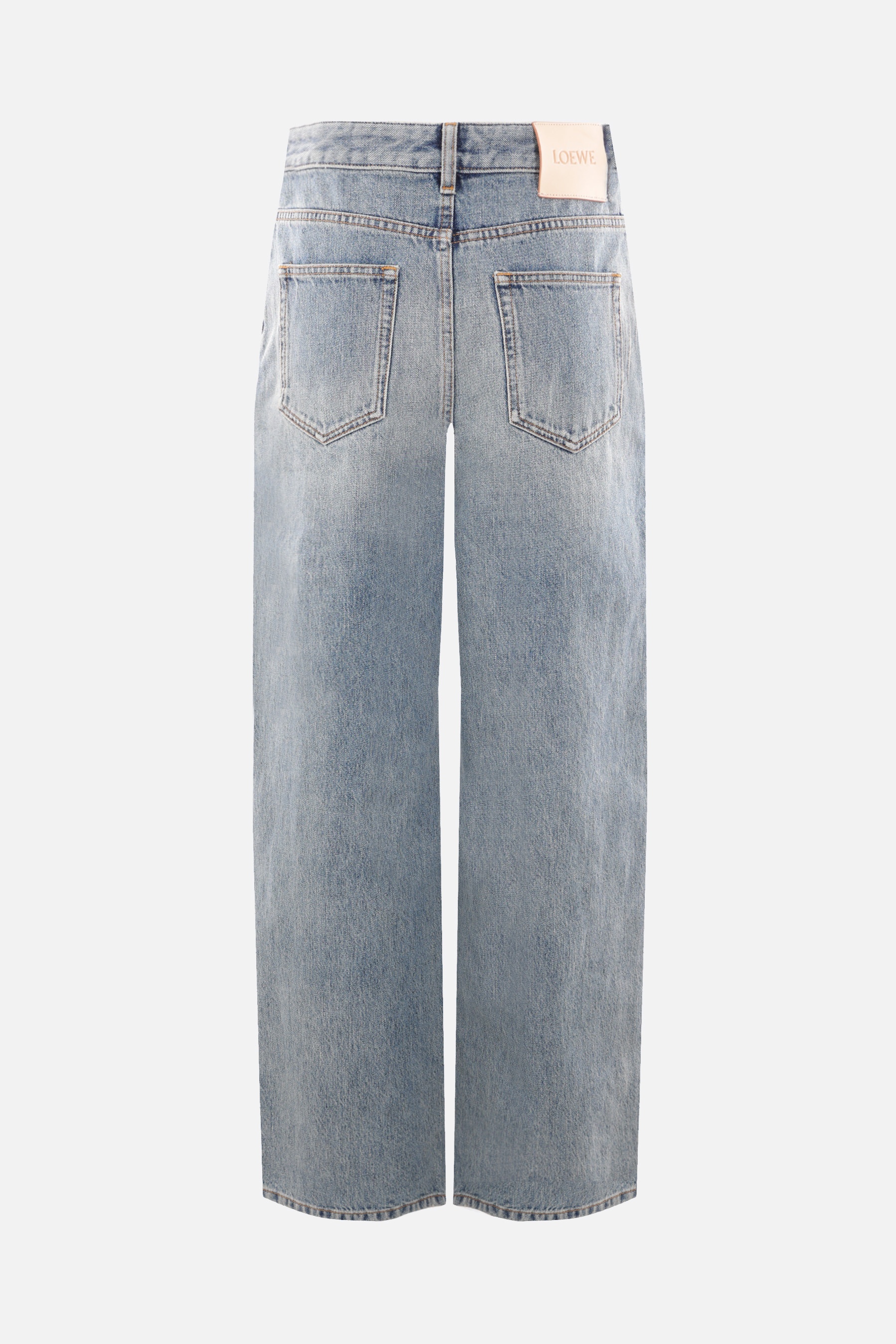 LOEWE Loewe Denim Wide Jeans ハイウエスト ジーンズS540Y11X65 Draped jeans in denim Blue - LOEWE