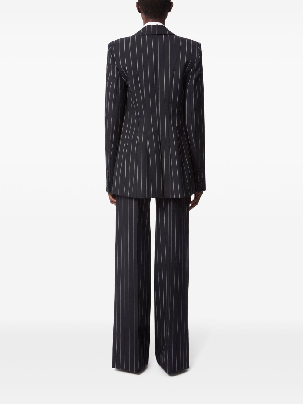 pinstripe wide leg pants - 4