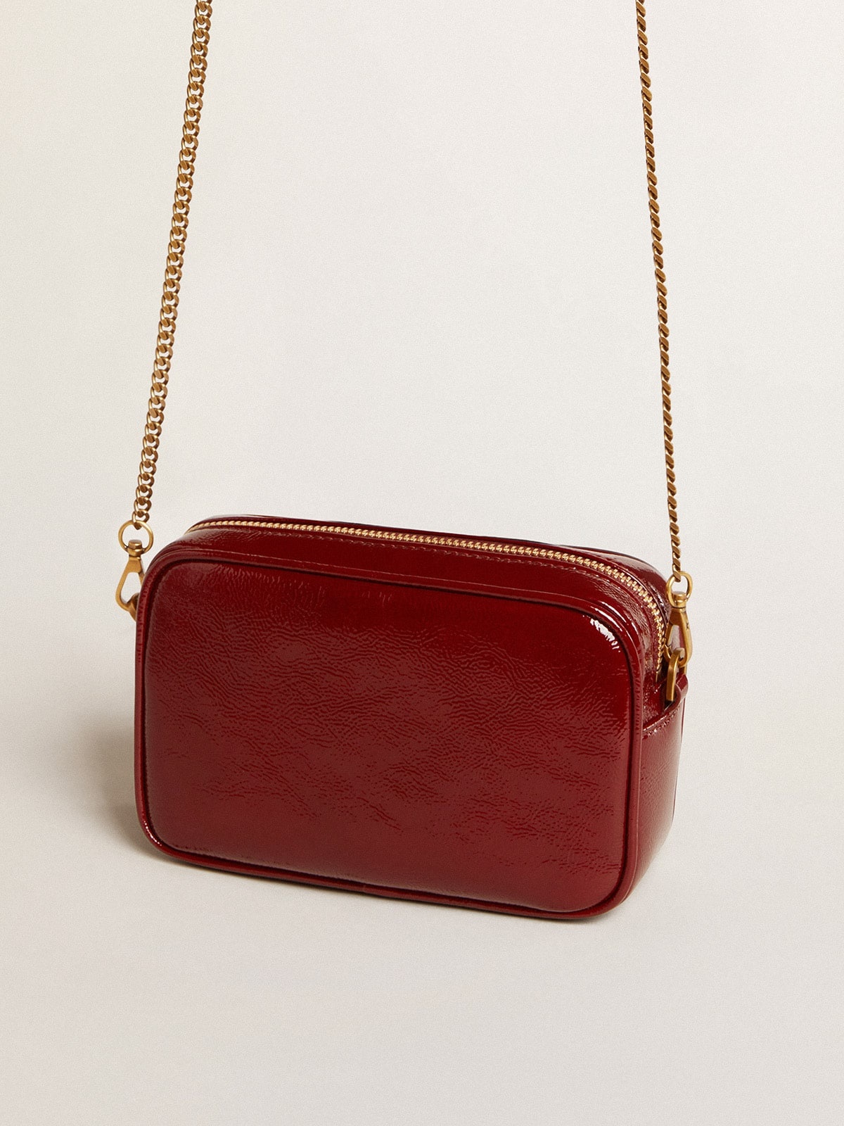 Mini Star Bag in burgundy patent leather with tone-on-tone star - 4