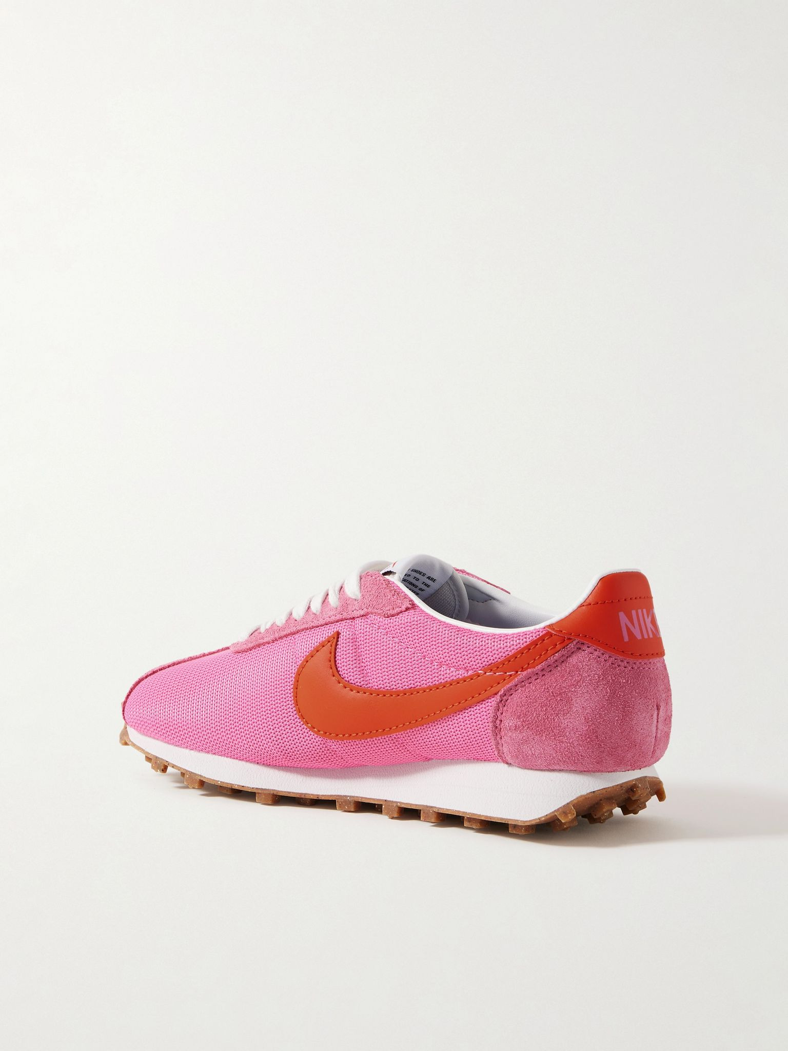 LD-1000 leather and brushed suede-trimmed mesh sneakers Pink - 3
