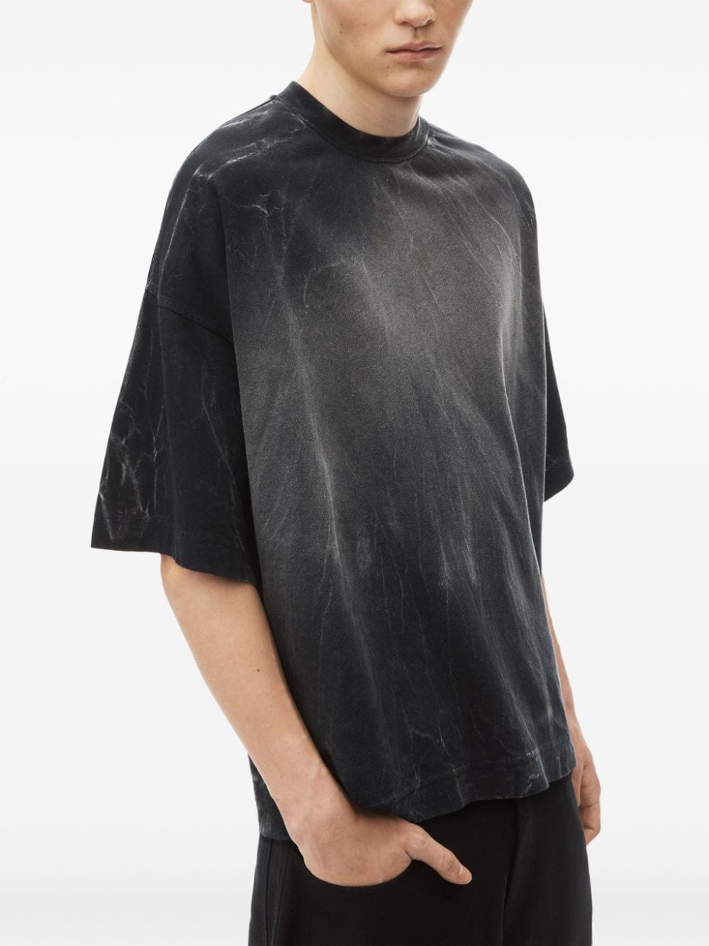 bleached-effect cotton T-shirt - 3