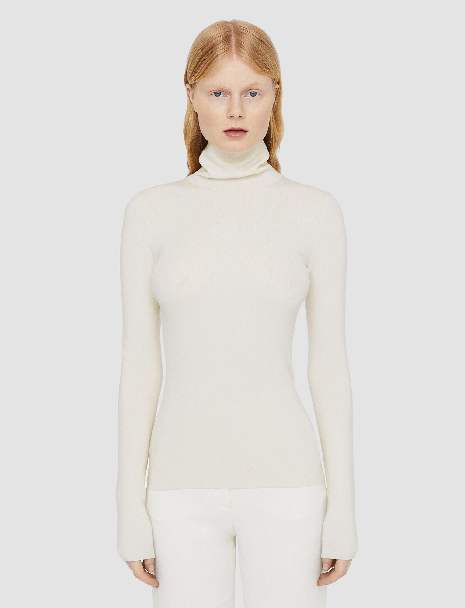 Silk Stretch High Neck Top - 3