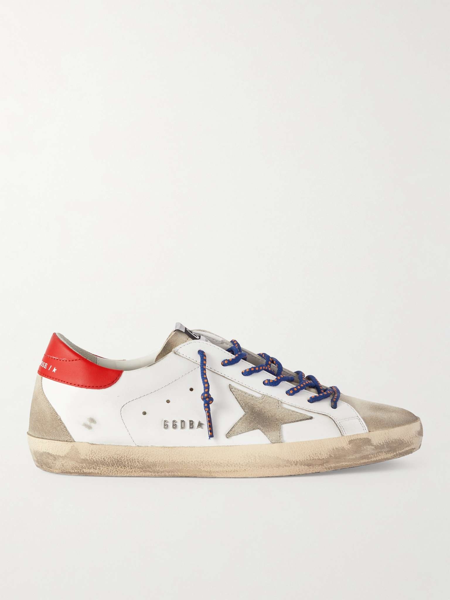 Superstar Distressed Leather and Suede Sneakers - 1