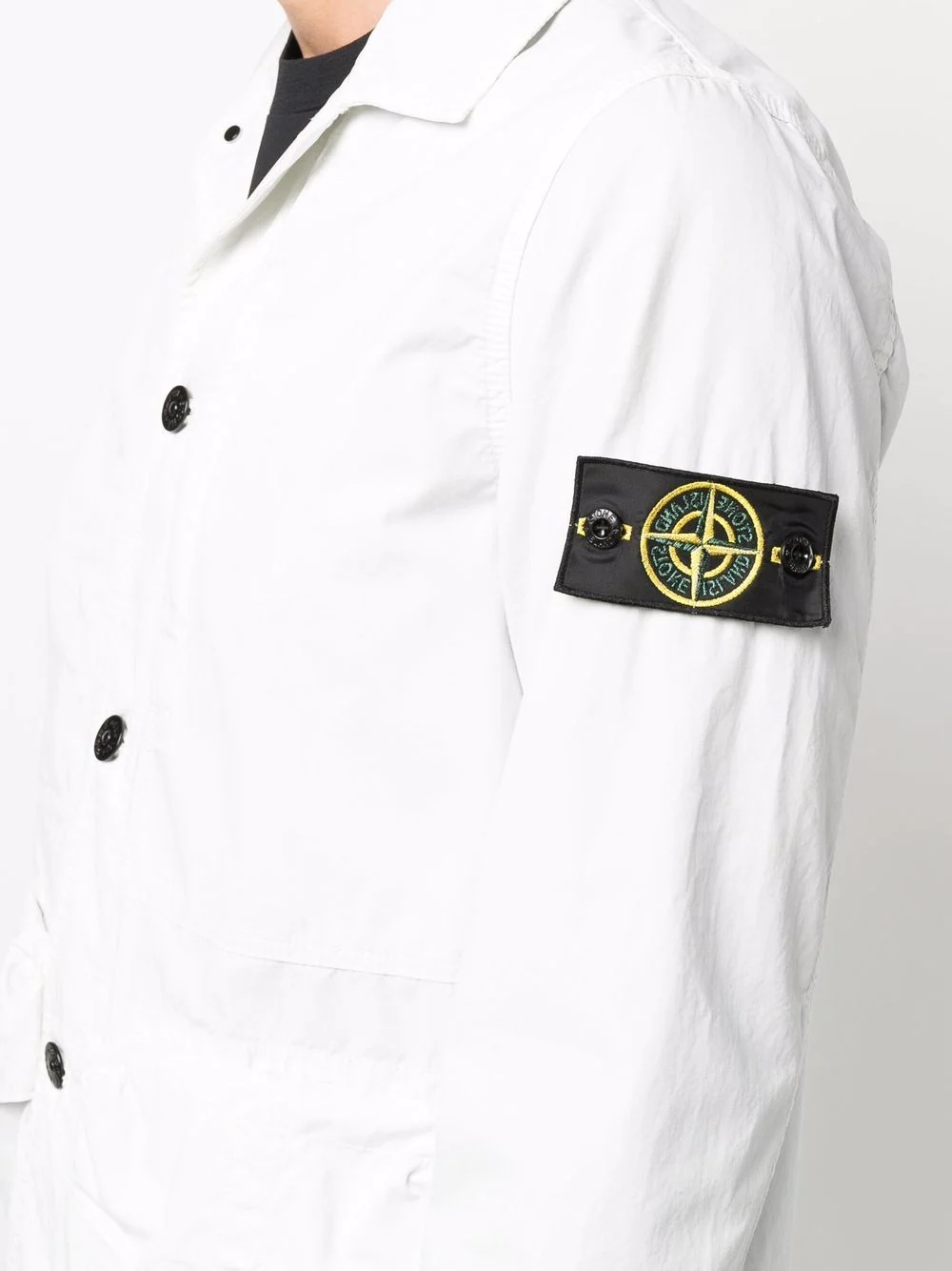 logo-patch button-fastening jacket - 5