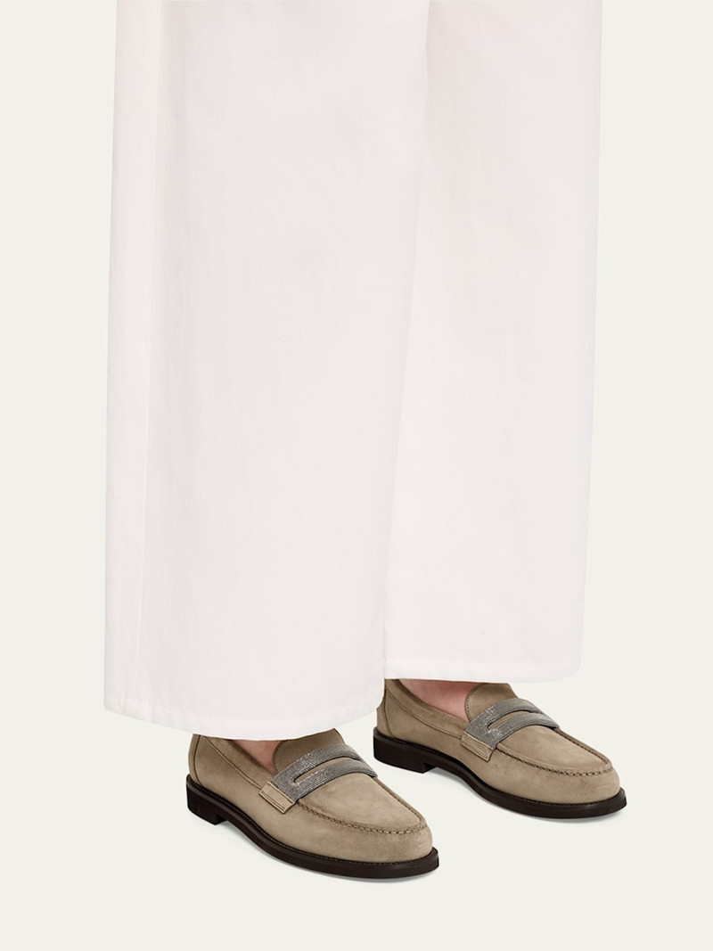 Brunello Cucinelli Leather Lace-Up Sneakers outlook